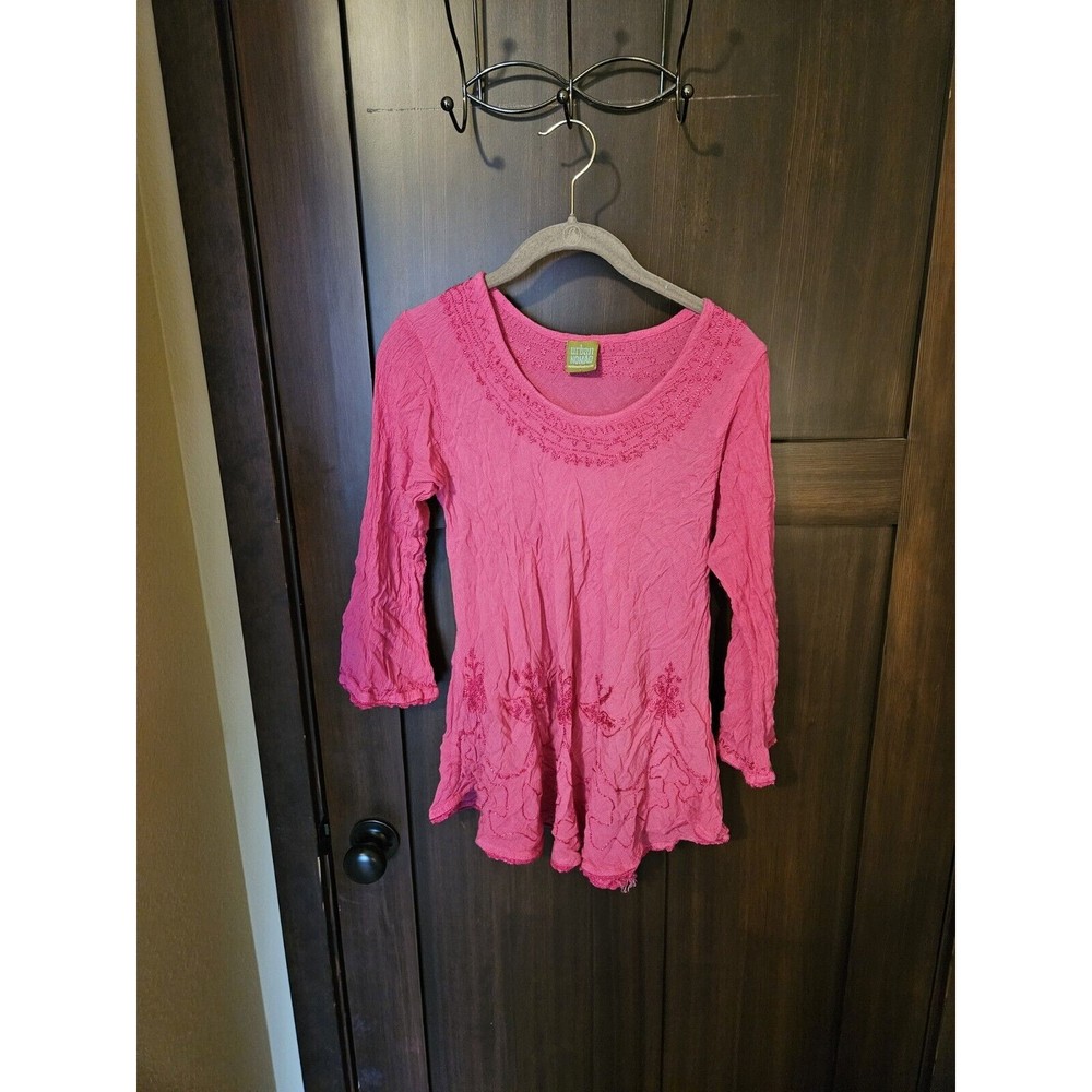 EUC Women's Urban Nomad Knit Bohemian Embroidered LS Tunic Top One Size Medium**